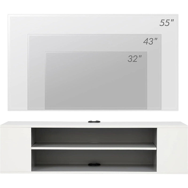 Meuble TV mural flottant WAMPAT, étagère, centre multimédia, meuble sous-téléviseur, 99 cm (39 pouces)
