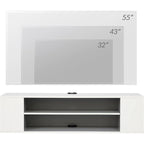 Meuble TV mural flottant WAMPAT, étagère, centre multimédia, meuble sous-téléviseur, 99 cm (39 pouces)
