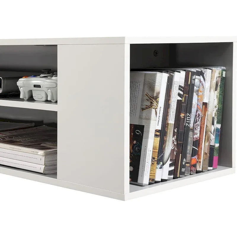 Meuble TV mural flottant WAMPAT, étagère, centre multimédia, meuble sous-téléviseur, 99 cm (39 pouces)