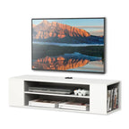 Meuble TV mural flottant WAMPAT, étagère, centre multimédia, meuble sous-téléviseur, 99 cm (39 pouces)