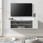 Meuble TV mural flottant WAMPAT, étagère, centre multimédia, meuble sous-téléviseur, 99 cm (39 pouces)