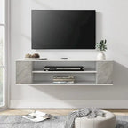 Meuble TV mural flottant WAMPAT, étagère, centre multimédia, meuble sous-téléviseur, 99 cm (39 pouces)