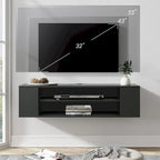 Meuble TV mural flottant WAMPAT, étagère, centre multimédia, meuble sous-téléviseur, 99 cm (39 pouces)