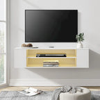 Meuble TV mural flottant WAMPAT, étagère, centre multimédia, meuble sous-téléviseur, 99 cm (39 pouces)