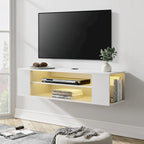 Meuble TV mural flottant WAMPAT, étagère, centre multimédia, meuble sous-téléviseur, 99 cm (39 pouces)