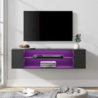 Meuble TV mural flottant WAMPAT, étagère, centre multimédia, meuble sous-téléviseur, 99 cm (39 pouces)