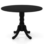 Table de salle à manger en bois avec plateau rond et pieds tréteaux incurvés - 39,37 x 39,37 x 28,74