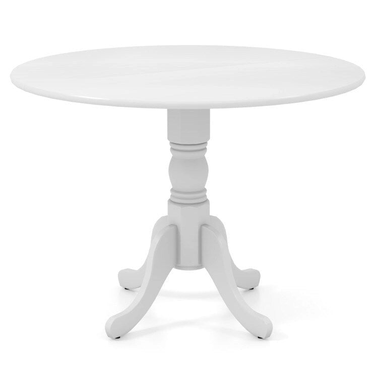 Table de salle à manger en bois avec plateau rond et pieds tréteaux incurvés - 39,37 x 39,37 x 28,74