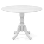 Table de salle à manger en bois avec plateau rond et pieds tréteaux incurvés - 39,37 x 39,37 x 28,74
