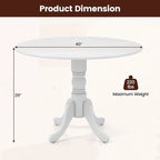 Table de salle à manger en bois avec plateau rond et pieds tréteaux incurvés - 39,37 x 39,37 x 28,74