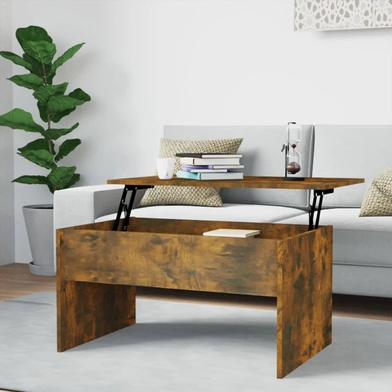 Table basse relevable vidaXL, table d'appoint, table de canapé décorative, bois d'ingénierie - 31,5 x 19,9 x 16,3