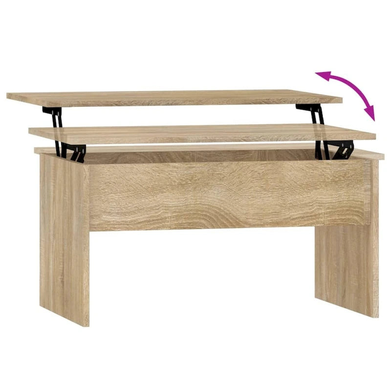 Table basse relevable vidaXL, table d'appoint, table de canapé décorative, bois d'ingénierie - 31,5 x 19,9 x 16,3