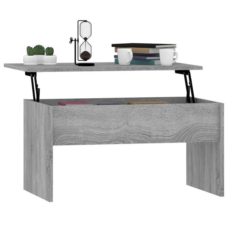 Table basse relevable vidaXL, table d'appoint, table de canapé décorative, bois d'ingénierie - 31,5 x 19,9 x 16,3