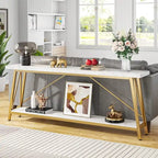 Console/table basse industrielle en bois pour entrée/couloir