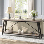 Console/table basse industrielle en bois pour entrée/couloir