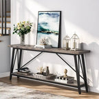 Console/table basse industrielle en bois pour entrée/couloir