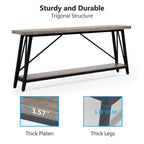 Console/table basse industrielle en bois pour entrée/couloir