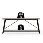 Console/table basse industrielle en bois pour entrée/couloir