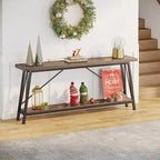 Console/table basse industrielle en bois pour entrée/couloir
