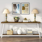 Console/table basse industrielle en bois pour entrée/couloir