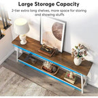 Console/table basse industrielle en bois pour entrée/couloir