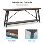 Console/table basse industrielle en bois pour entrée/couloir