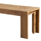 Banc en bois d'acacia massif avec pieds en équerre, marron - 46 cm (H) x 147 cm (l) x 41 cm (P)