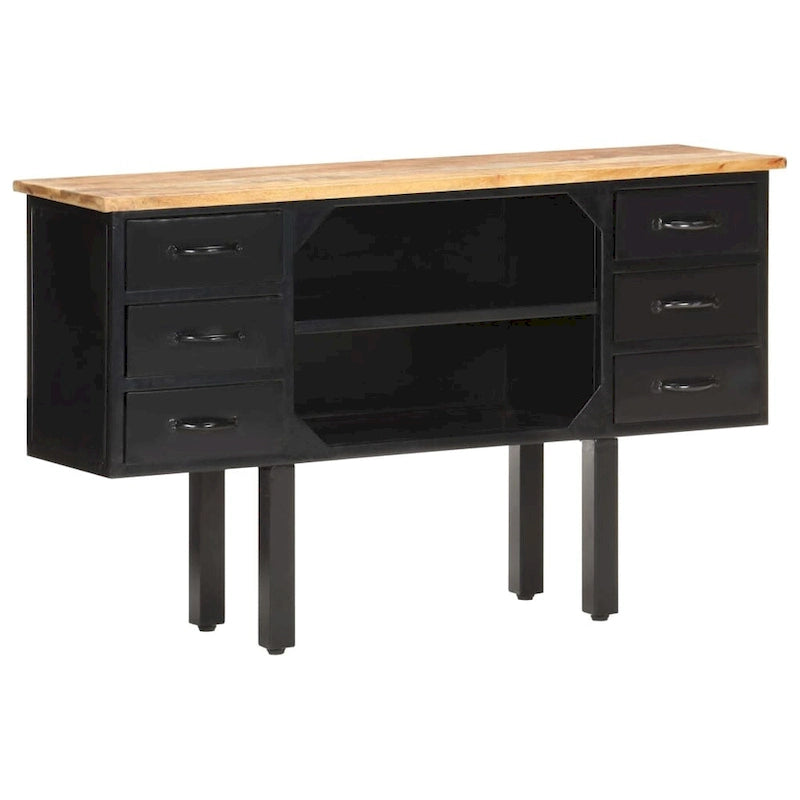Buffet vidaXL 43,3 x 11,8 x 25,6 cm en bois de manguier massif brut et acier