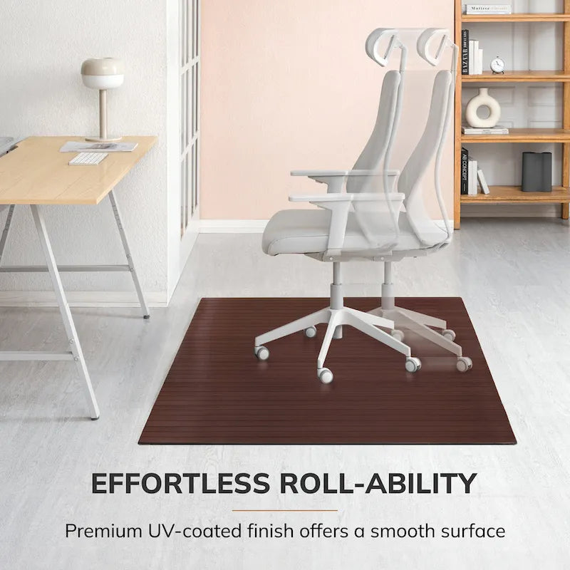 Tapis de chaise rectangulaire standard Jani Eco Bamboo (72 x 48 pouces), qualité supérieure, écologique