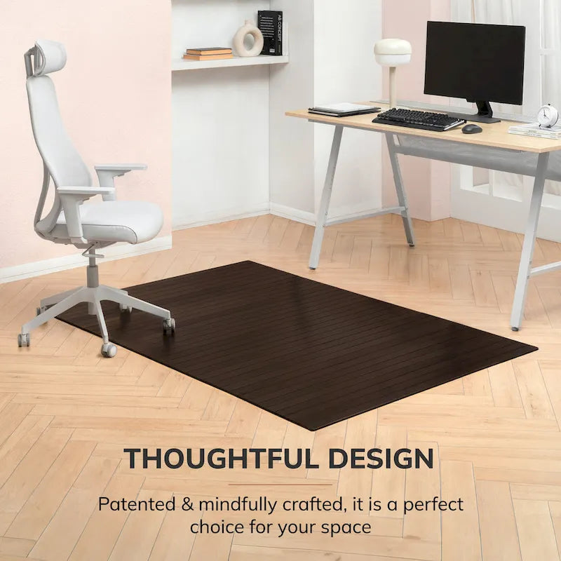 Tapis de chaise rectangulaire standard Jani Eco Bamboo (72 x 48 pouces), qualité supérieure, écologique