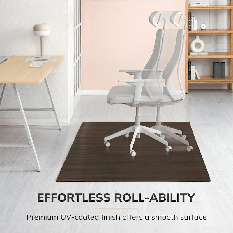 Tapis de chaise rectangulaire standard Jani Eco Bamboo (72 x 48 pouces), qualité supérieure, écologique