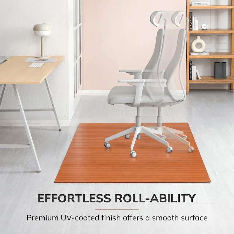 Tapis de chaise rectangulaire standard Jani Eco Bamboo (72 x 48 pouces), qualité supérieure, écologique