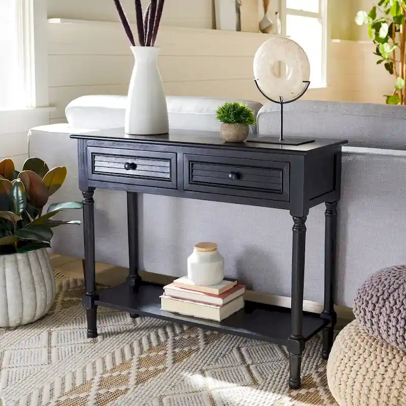 Console SAFAVIEH Tinnie à 2 tiroirs - 91,4 cm L x 33 cm l x 74,9 cm H