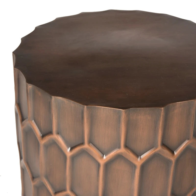 Tables d'appoint SAFAVIEH Thomasina en cuivre antique - 15 x 15 x 19,5 cm - 15 cm L x 15 cm P x 20 cm H