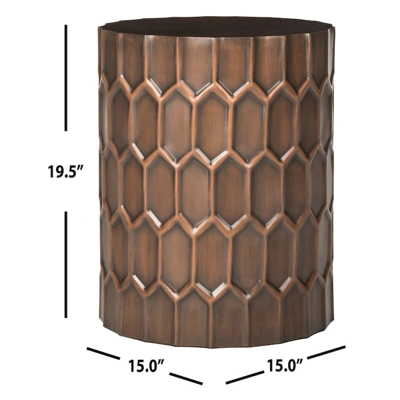 Tables d'appoint SAFAVIEH Thomasina en cuivre antique - 15 x 15 x 19,5 cm - 15 cm L x 15 cm P x 20 cm H