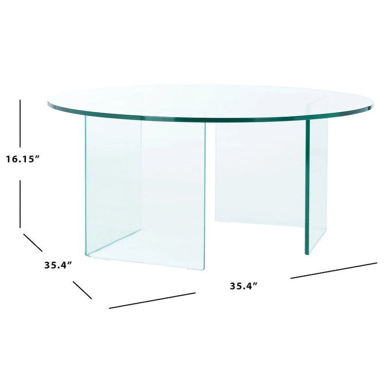 Table basse en verre trempé Annice de SAFAVIEH - 35 cm L x 35 cm P x 16 cm H