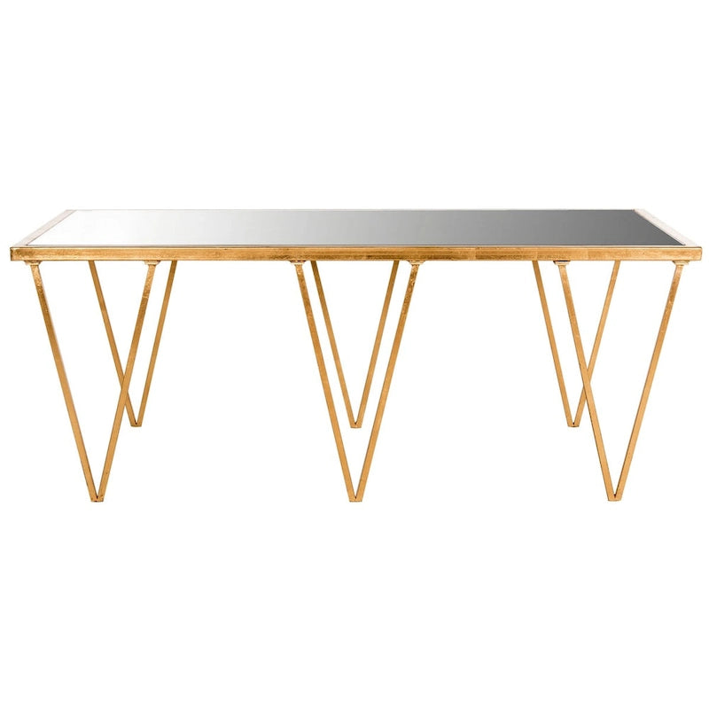 Table basse SAFAVIEH Armida, finition feuille d'or antique - 122 x 46,5 x 68,5 cm (48 po L x 18 po P x 27 po H)