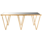 Table basse SAFAVIEH Armida, finition feuille d'or antique - 122 x 46,5 x 68,5 cm (48 po L x 18 po P x 27 po H)