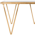 Table basse SAFAVIEH Armida, finition feuille d'or antique - 122 x 46,5 x 68,5 cm (48 po L x 18 po P x 27 po H)