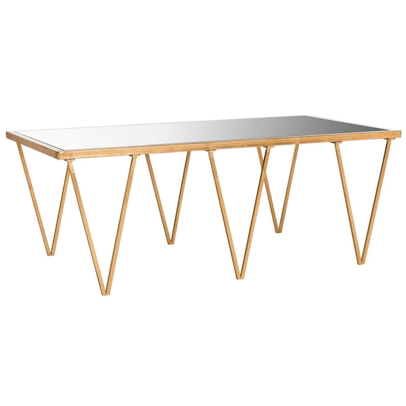 Table basse SAFAVIEH Armida, finition feuille d'or antique - 122 x 46,5 x 68,5 cm (48 po L x 18 po P x 27 po H)