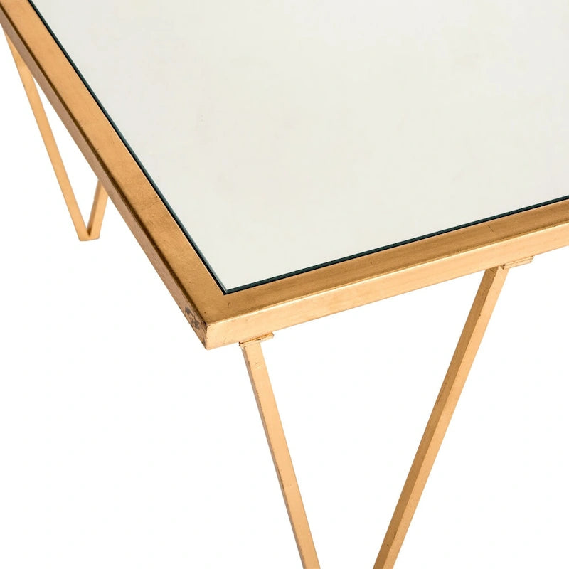Table basse SAFAVIEH Armida, finition feuille d'or antique - 122 x 46,5 x 68,5 cm (48 po L x 18 po P x 27 po H)