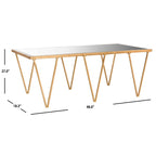 Table basse SAFAVIEH Armida, finition feuille d'or antique - 122 x 46,5 x 68,5 cm (48 po L x 18 po P x 27 po H)
