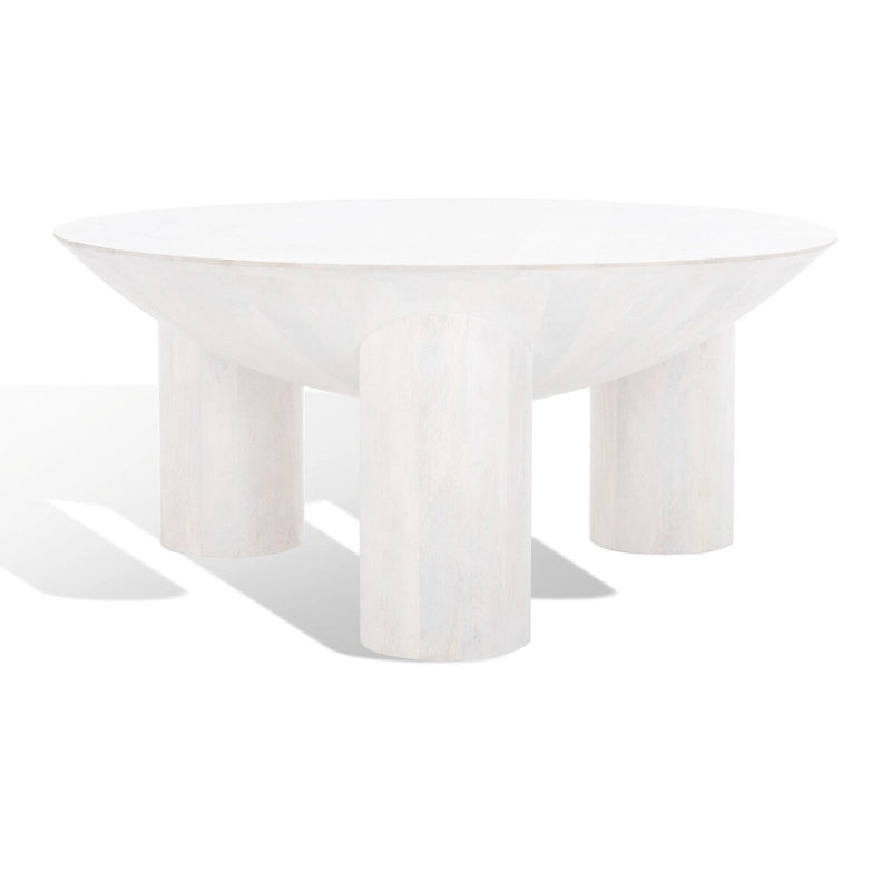 Table basse en bois SAFAVIEH Couture Isavella Rd - 89 cm L x 89 cm P x 41 cm H