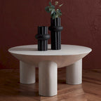 Table basse en bois SAFAVIEH Couture Isavella Rd - 89 cm L x 89 cm P x 41 cm H