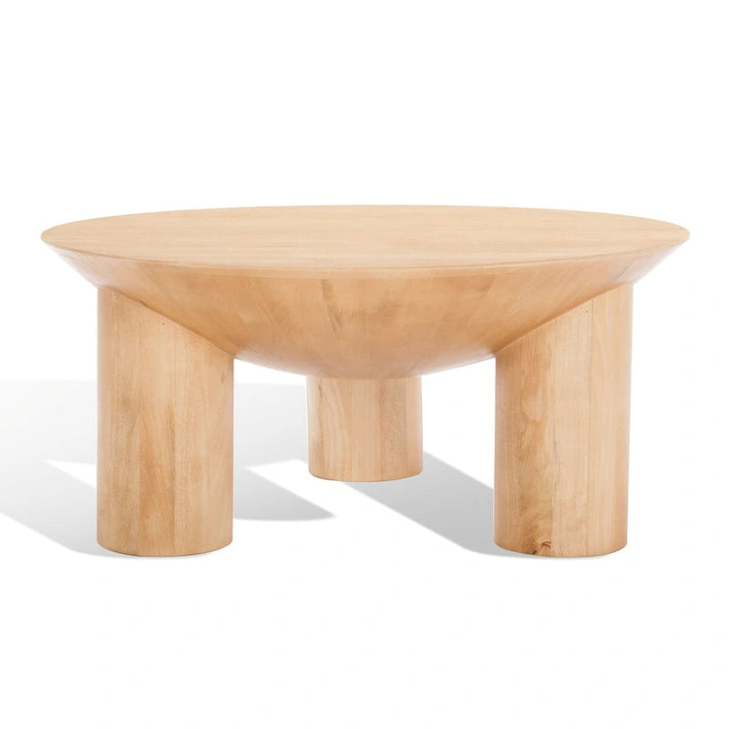 Table basse en bois SAFAVIEH Couture Isavella Rd - 89 cm L x 89 cm P x 41 cm H