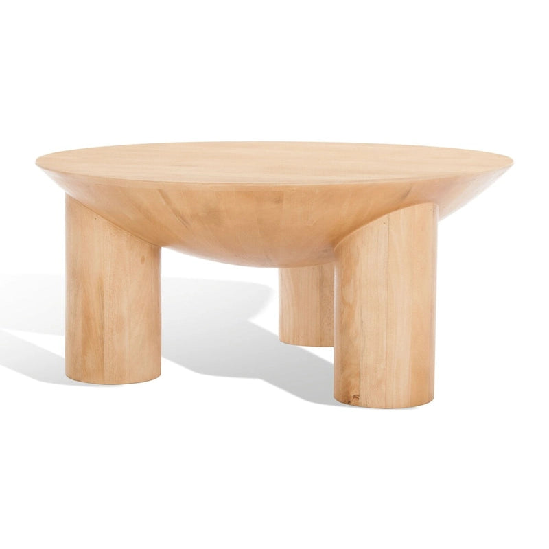Table basse en bois SAFAVIEH Couture Isavella Rd - 89 cm L x 89 cm P x 41 cm H