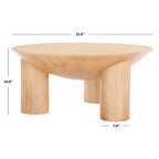 Table basse en bois SAFAVIEH Couture Isavella Rd - 89 cm L x 89 cm P x 41 cm H