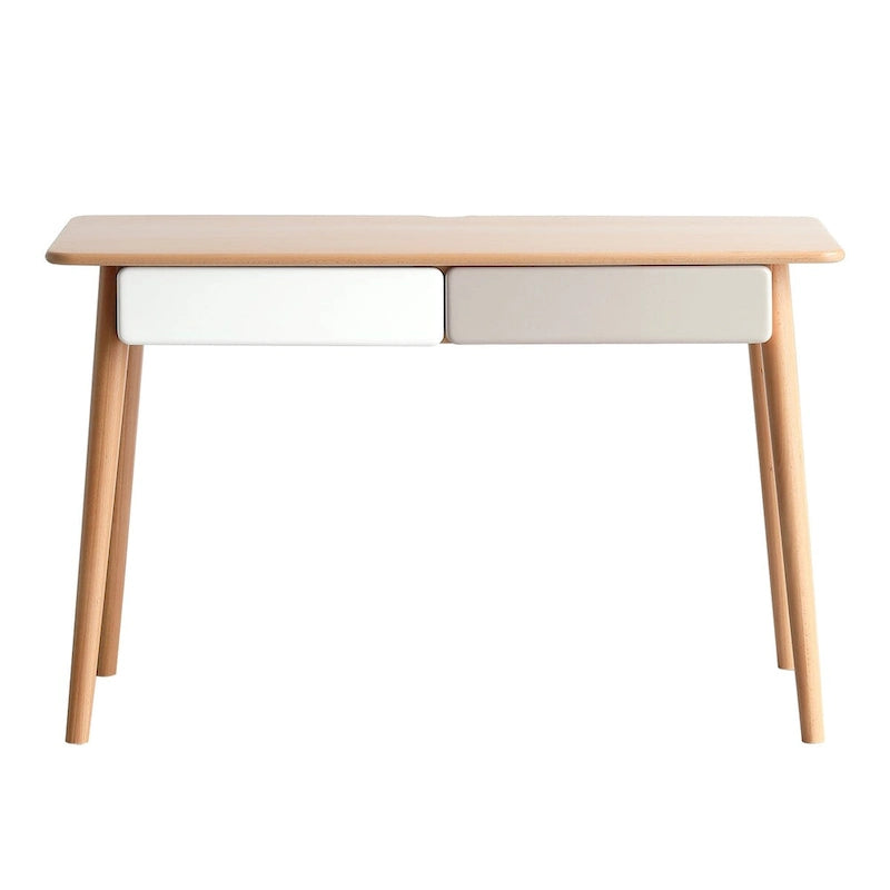 Bureau d'ordinateur en bois massif de 47 pouces avec 2 tiroirs pour bureau à domicile