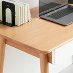 Bureau d'ordinateur en bois massif de 47 pouces avec 2 tiroirs pour bureau à domicile