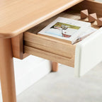 Bureau d'ordinateur en bois massif de 47 pouces avec 2 tiroirs pour bureau à domicile